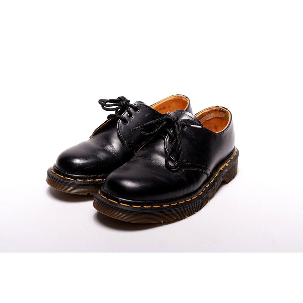 Doc Martens Shoes Size 3 Black Leather Kids Boys Junior 1461 Made In England